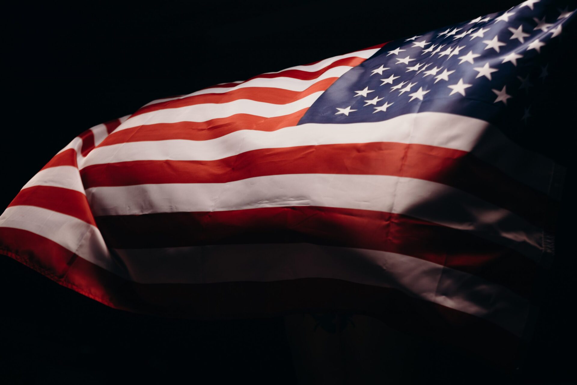 American flag waving in the wind