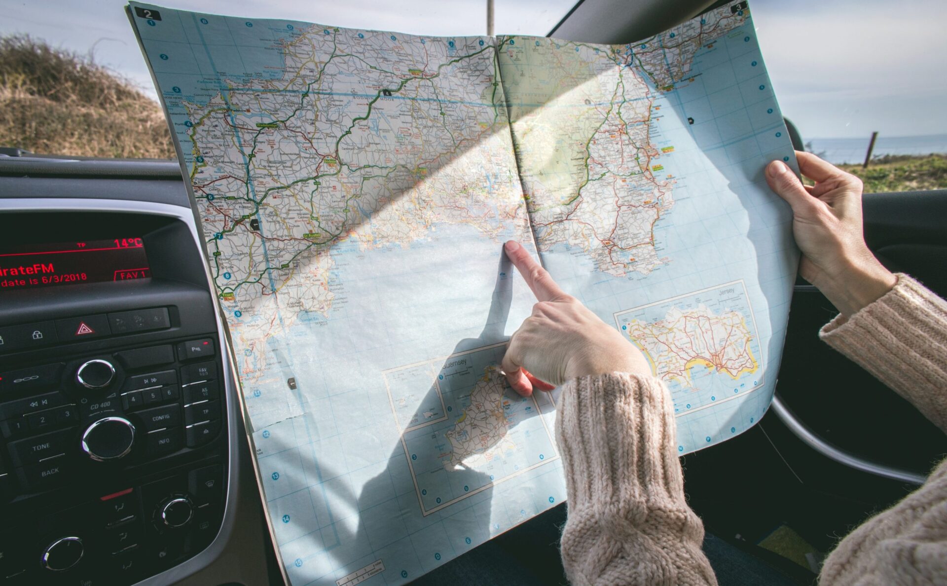 woman holding a roadmap